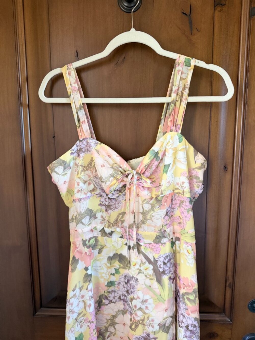 Yumi Kim Ariana Garden Lemon Floral Chiffon Midi Dress Size M - Picture 4 of 9